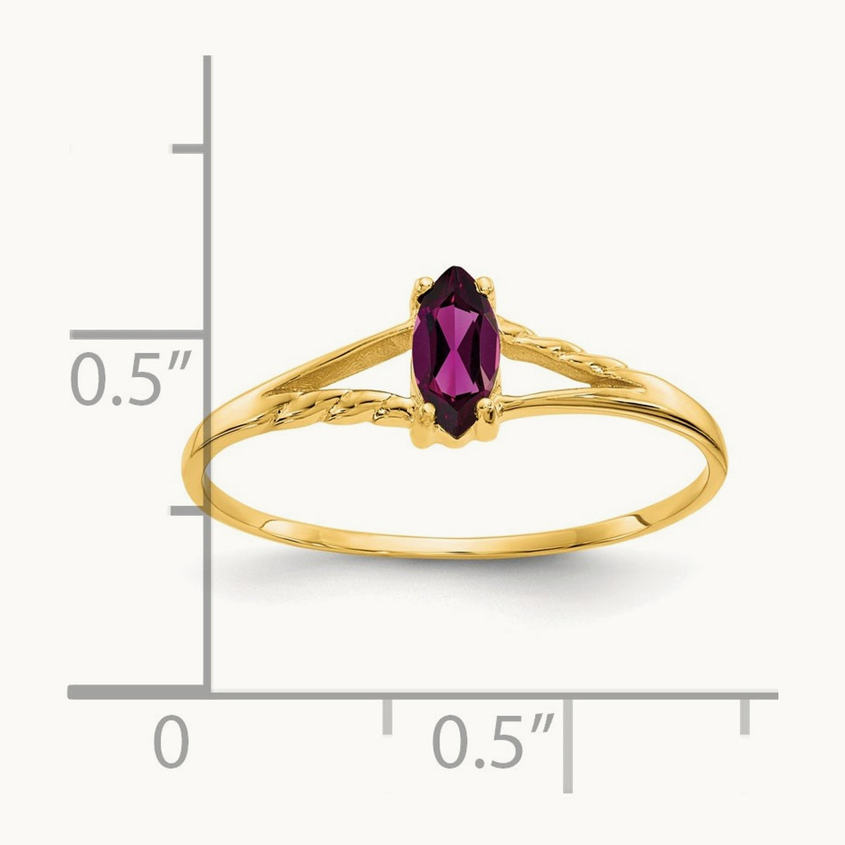 Rhodolite Garnet Birthstone Ring, 14K