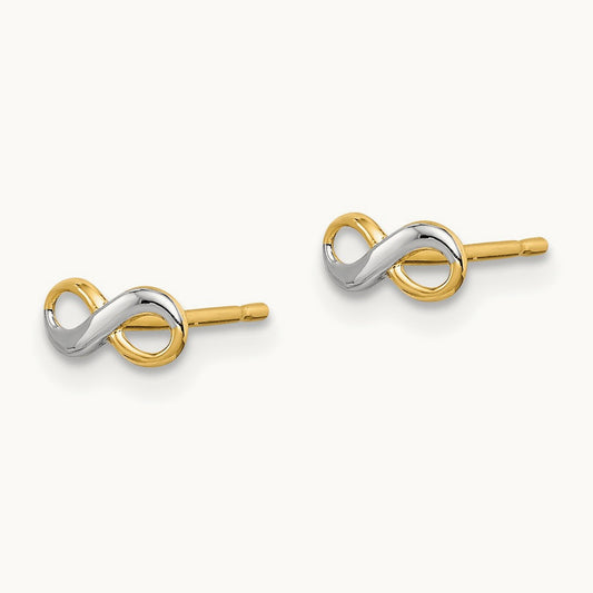 w/Rhodium Madi K Infinity Post Earrings, 14K
