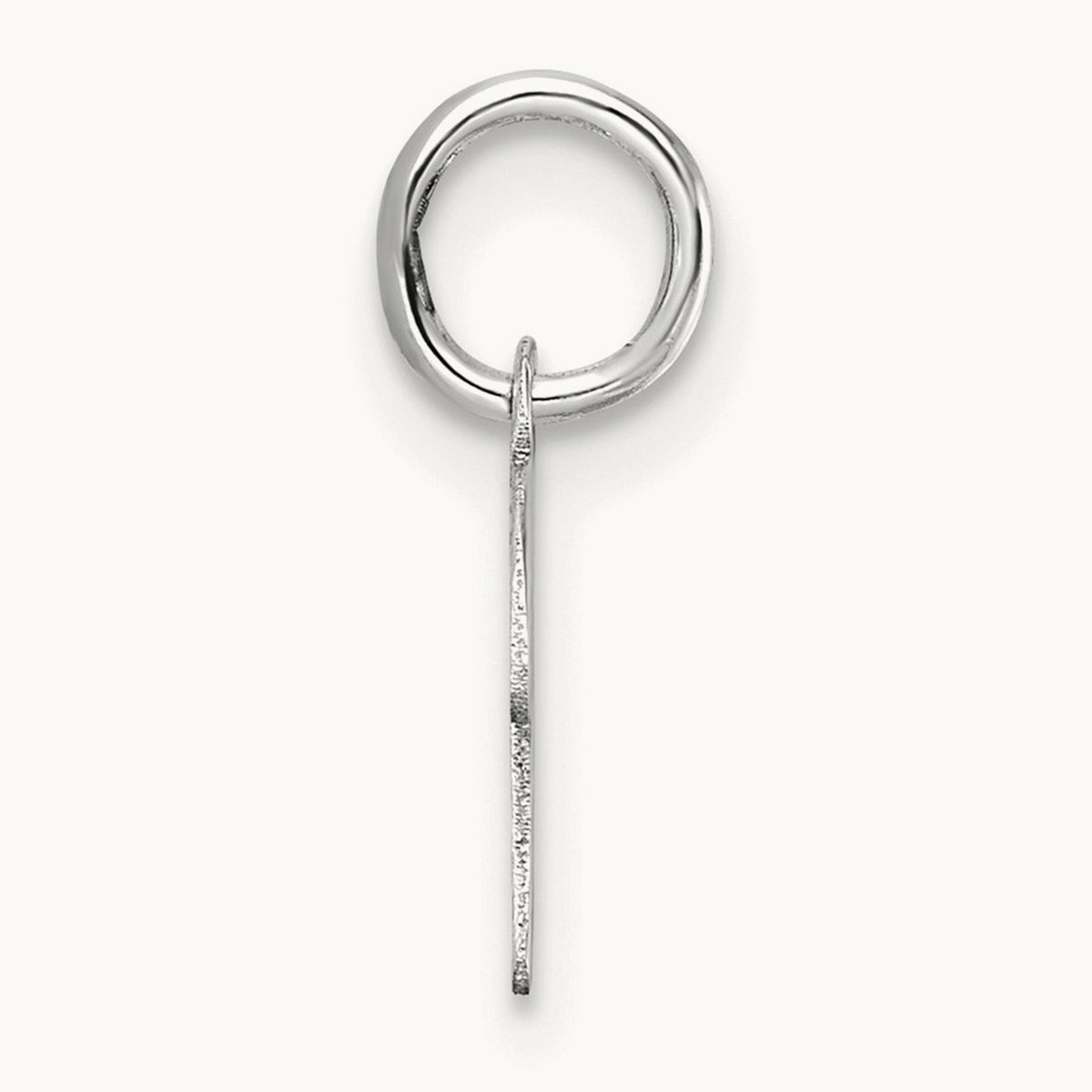 Uppercase Initial Charm — 14K White Gold, K