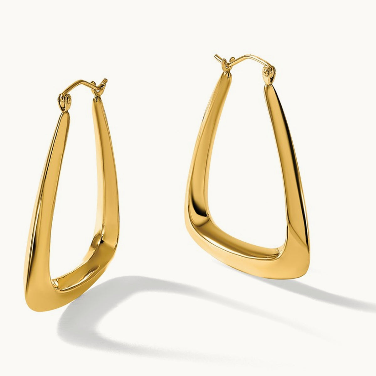 Fancy Hoop Earrings, 14K