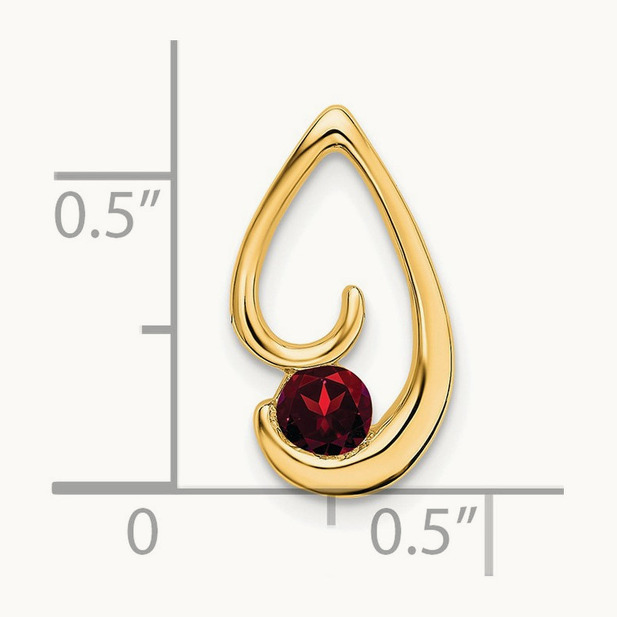 Garnet Chain Slide — 14K Yellow Gold