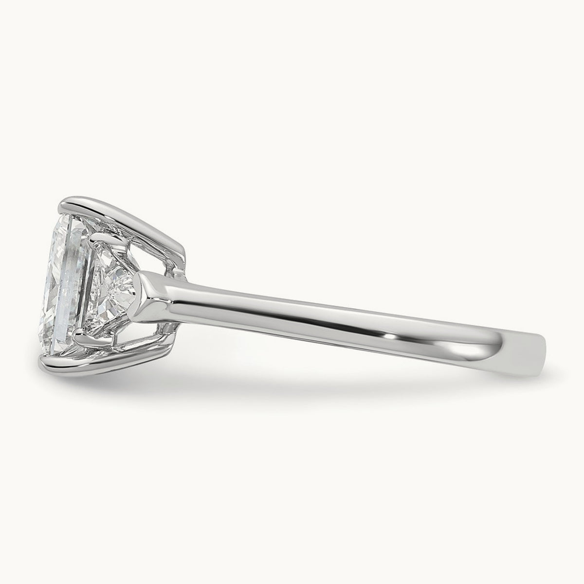 Princess/Trillion Engagement Ring, 1.50-4.00 ct tw Lab-Grown Diamond — 3 1/8 ct, 14K White Gold
