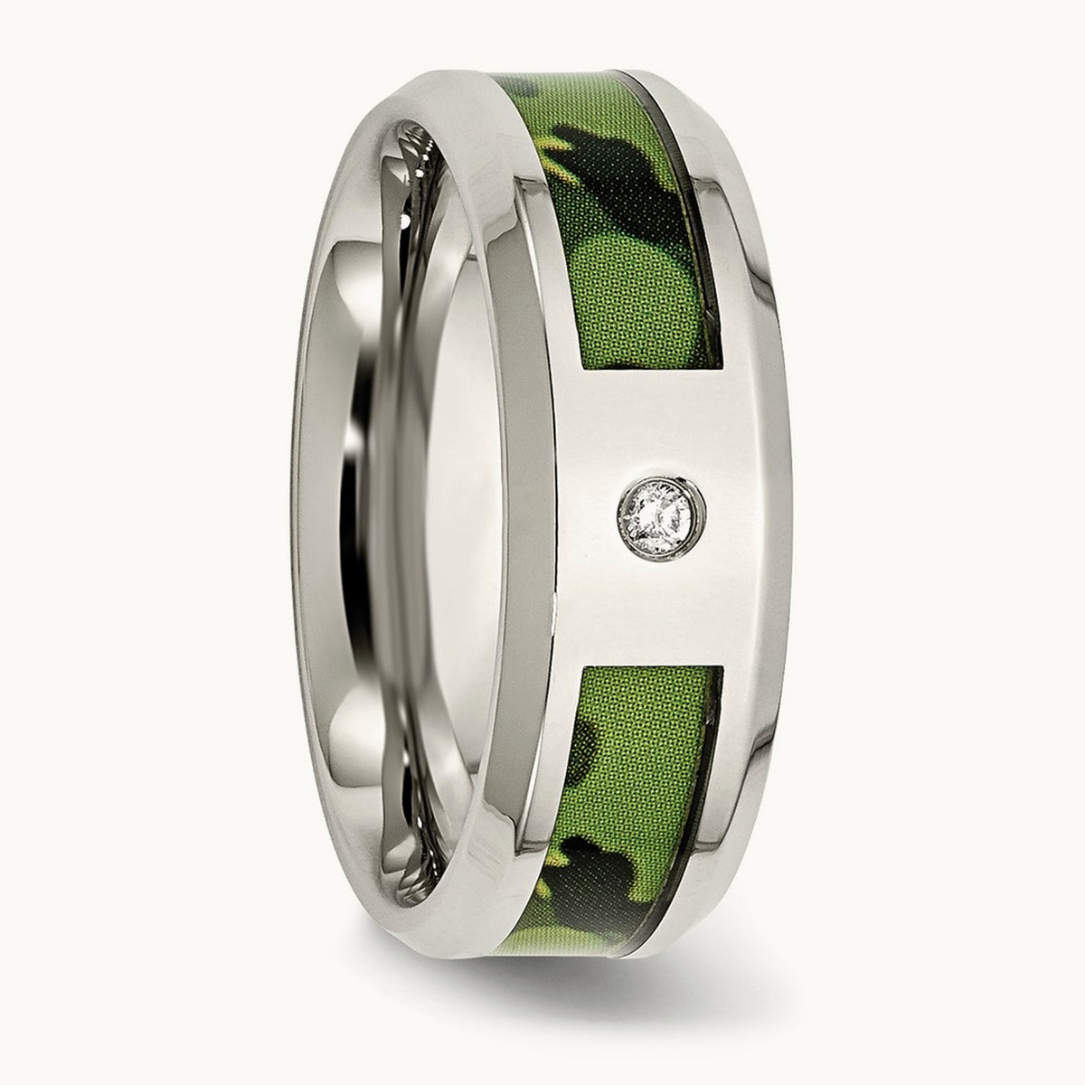 Polished Camouflage Diamond Band — 10