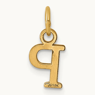Cutout Letter P Initial Pendant, 14K Yellow Gold