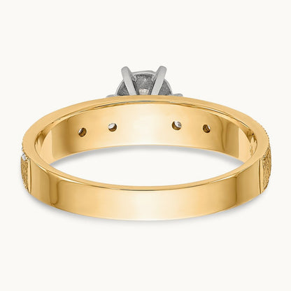 AA Quality Trio Complete Engagement Ring, 14K