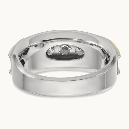 IBGoodman Men's Polished 5-Stone Diamond Ring, 14K Two-tone