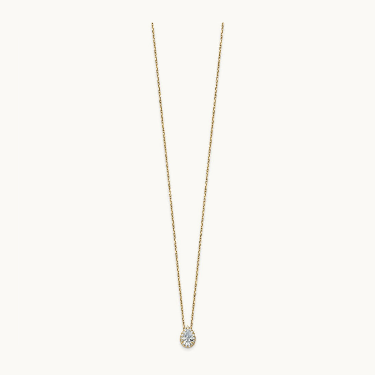 Halo Pendant Necklace, 2.25 ct tw Lab-Grown Diamond — 14K Yellow Gold, One Size