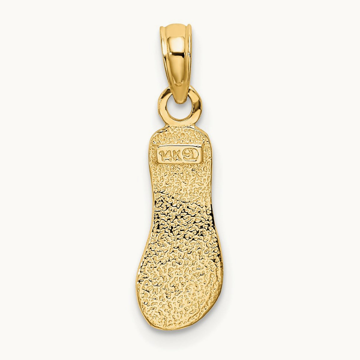 Textured Straps Single Flip-Flop Charm, 14K