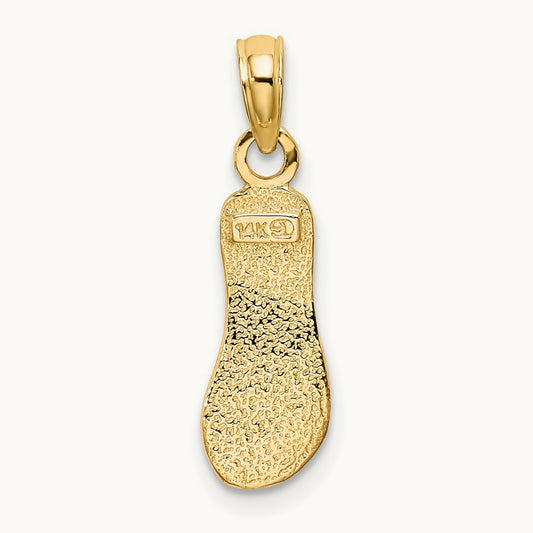 Textured Straps Single Flip-Flop Charm, 14K