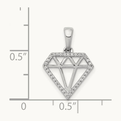Diamond Gemstone-shape Pendant, 14K White Gold