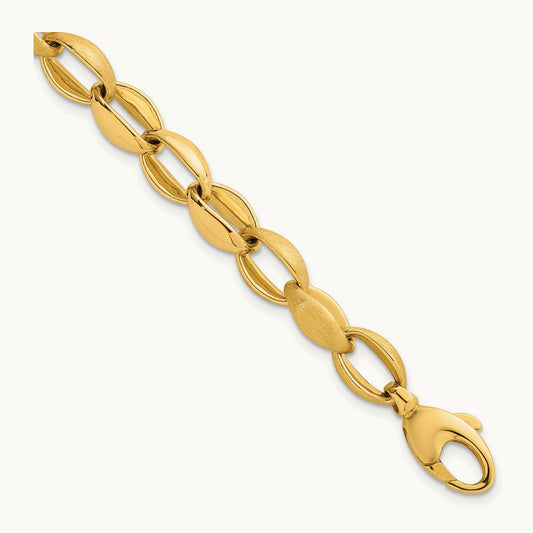 Polished And Brushed Fancy Link Bracelet — photo set