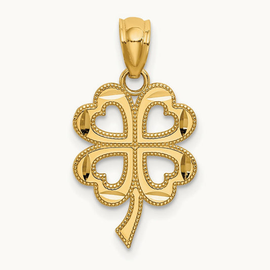 Four Leaf Clover Pendant, 14K