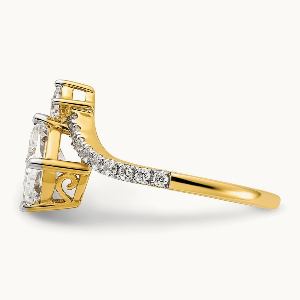 Asymmetric Cushion Semi-Mount Engagement. Ring, 0.50 ct tw