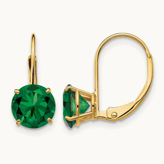 Mount St. Helens Leverback Earrings, 7mm, 14K