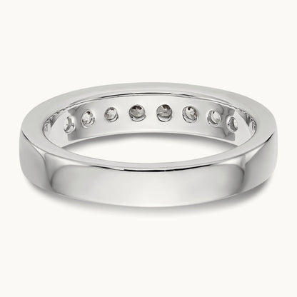 8-Stone Diamond Channel Band, 14K White Gold