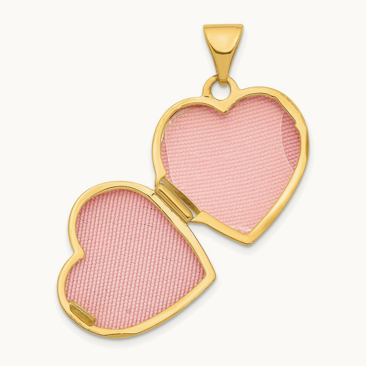 w/ White Rhodium Diamond Heart Locket Pendant, 16mm, 14K
