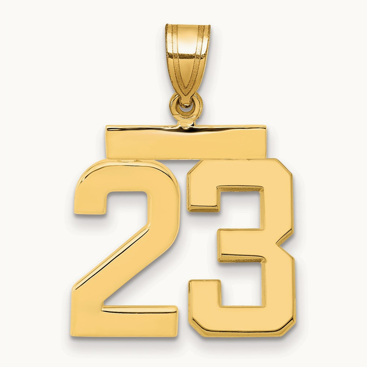 Medium Polished Number 23 Charm, 14K