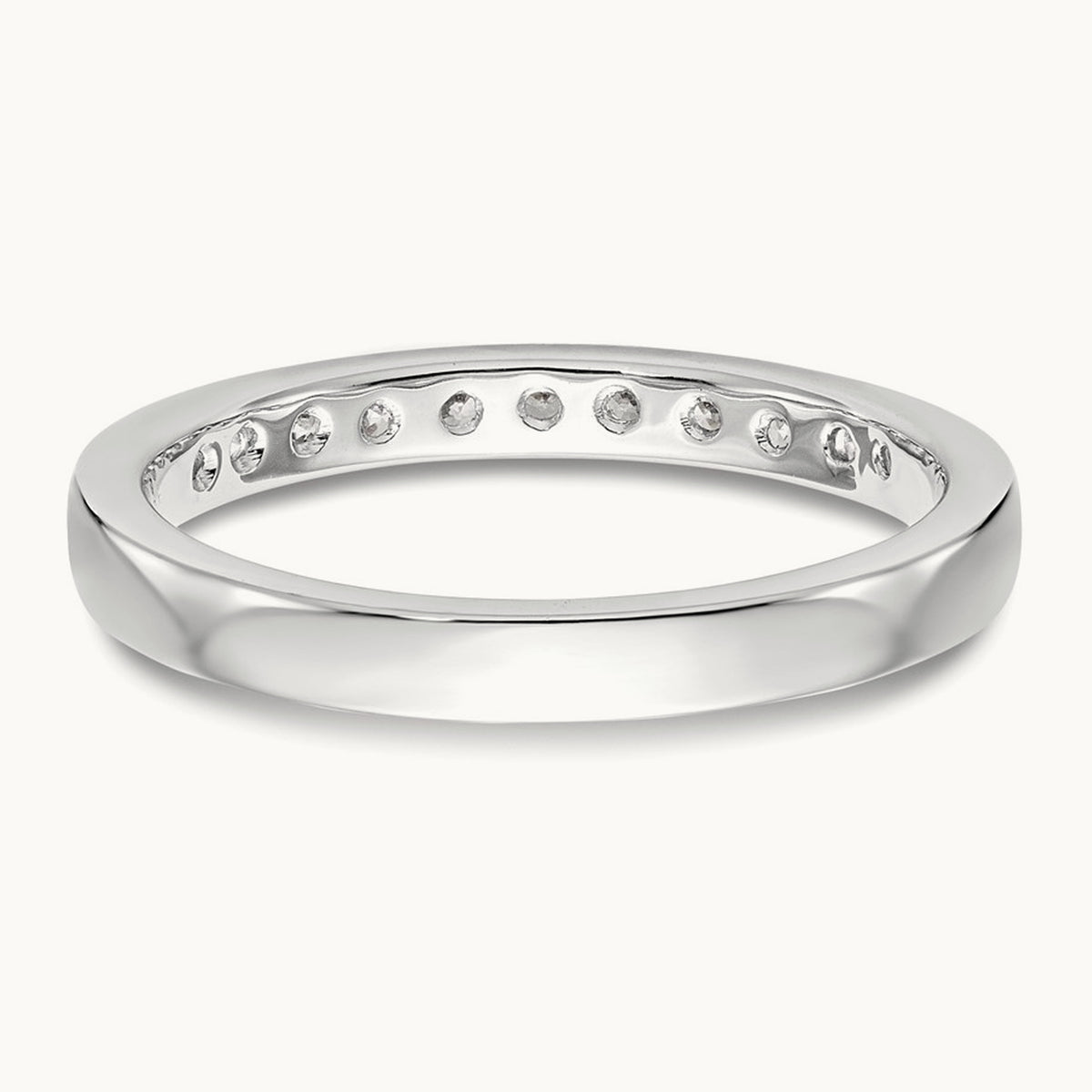11-Stone Diamond Channel Band, 14K White Gold