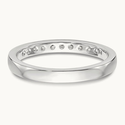 11-Stone Diamond Channel Band, 14K White Gold