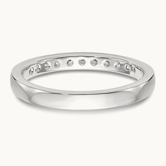 11-Stone Diamond Channel Band, 14K White Gold