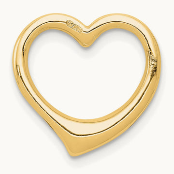 Polished Heart Chain Slide — 14K Yellow Gold, 15.5mm