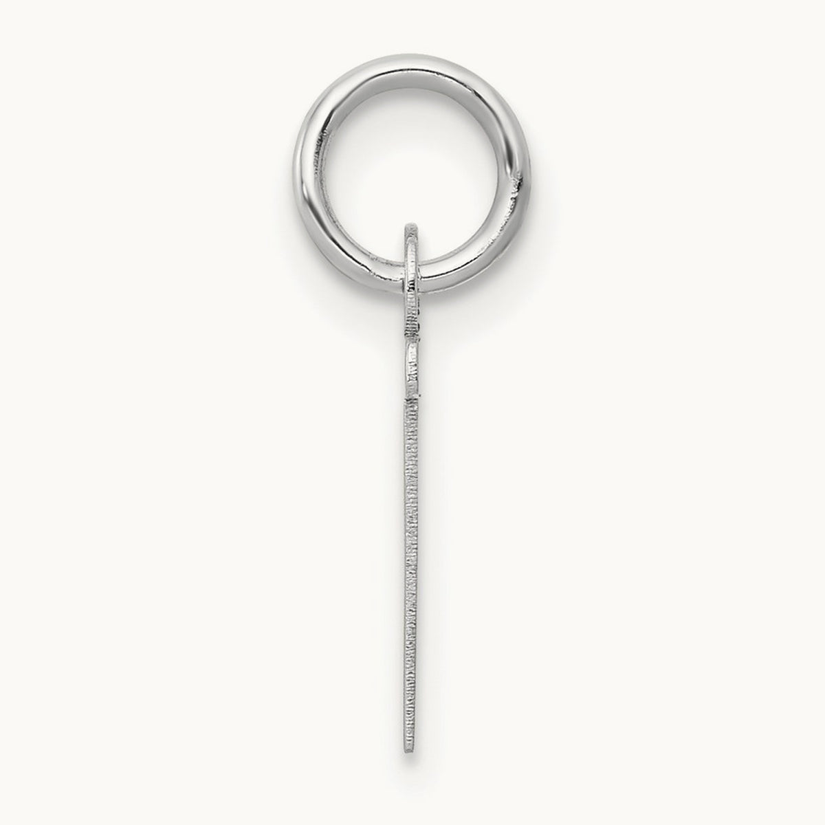 Small Slanted Block Initial Charm — 14K White Gold, T