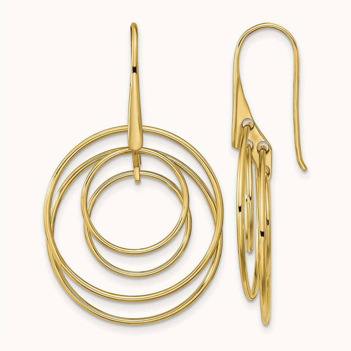 Polished Circles Dangle Earrings — photo set