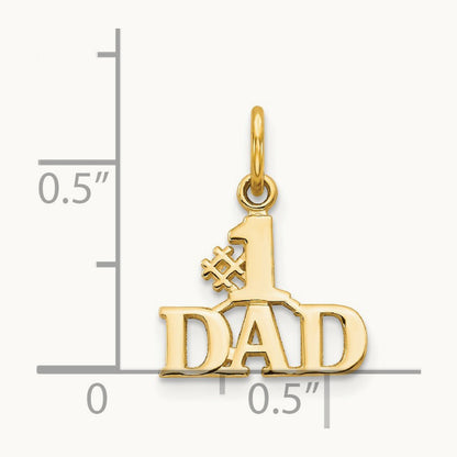 #1 DAD Charm — 14K Yellow Gold