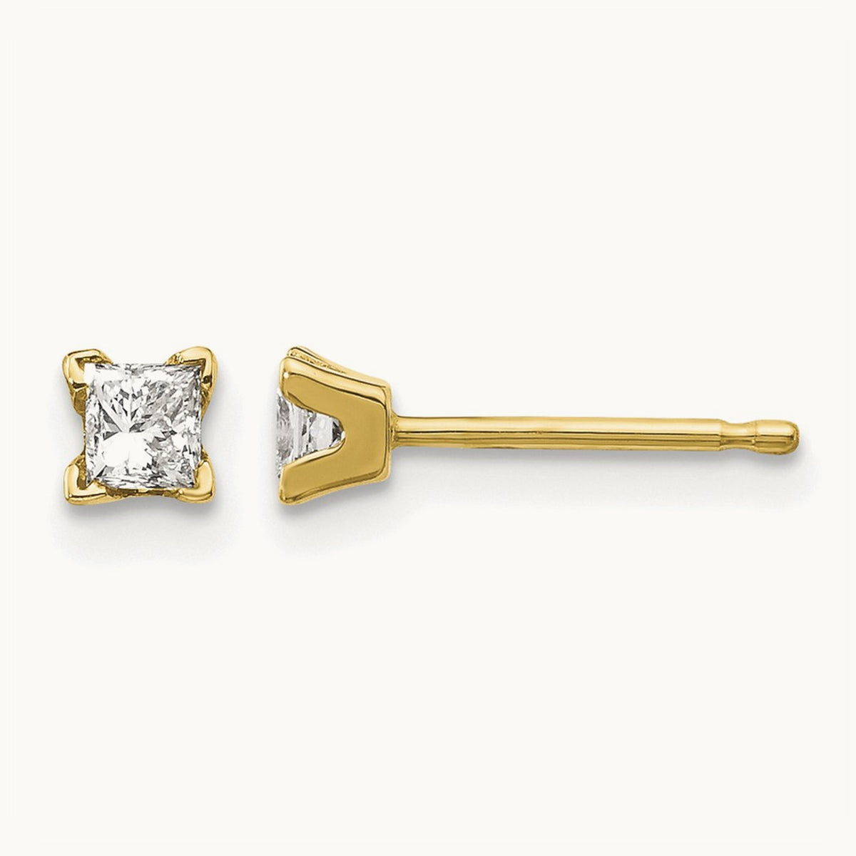 VS Quality Complete Princess-cut Diamond Earrings, 14K