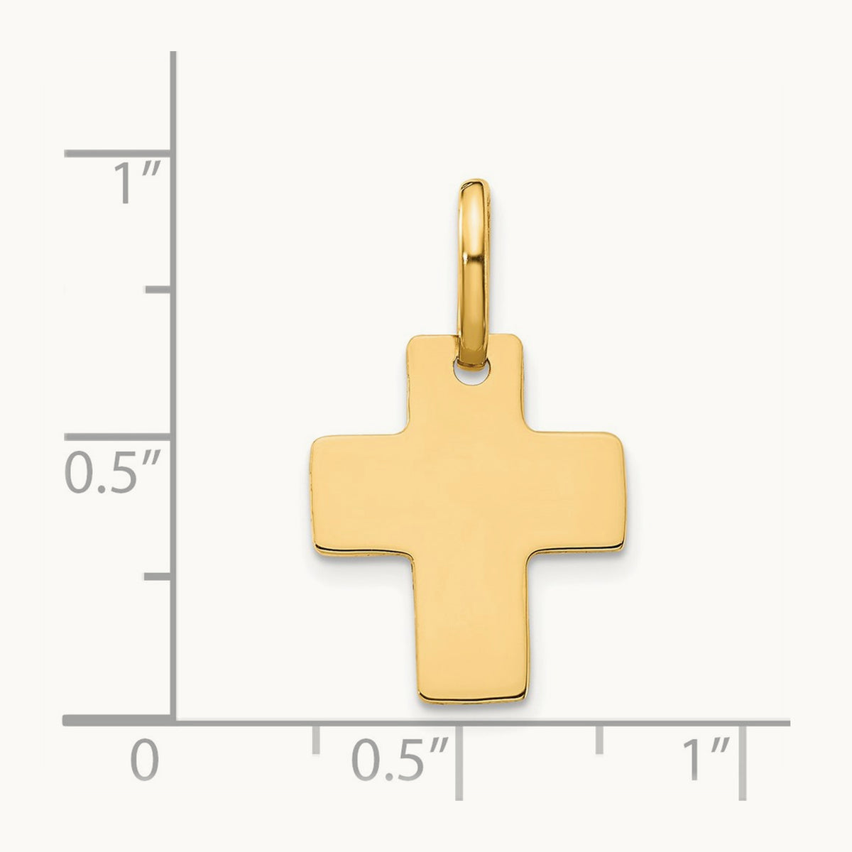 Polished Cross Charm, 14K