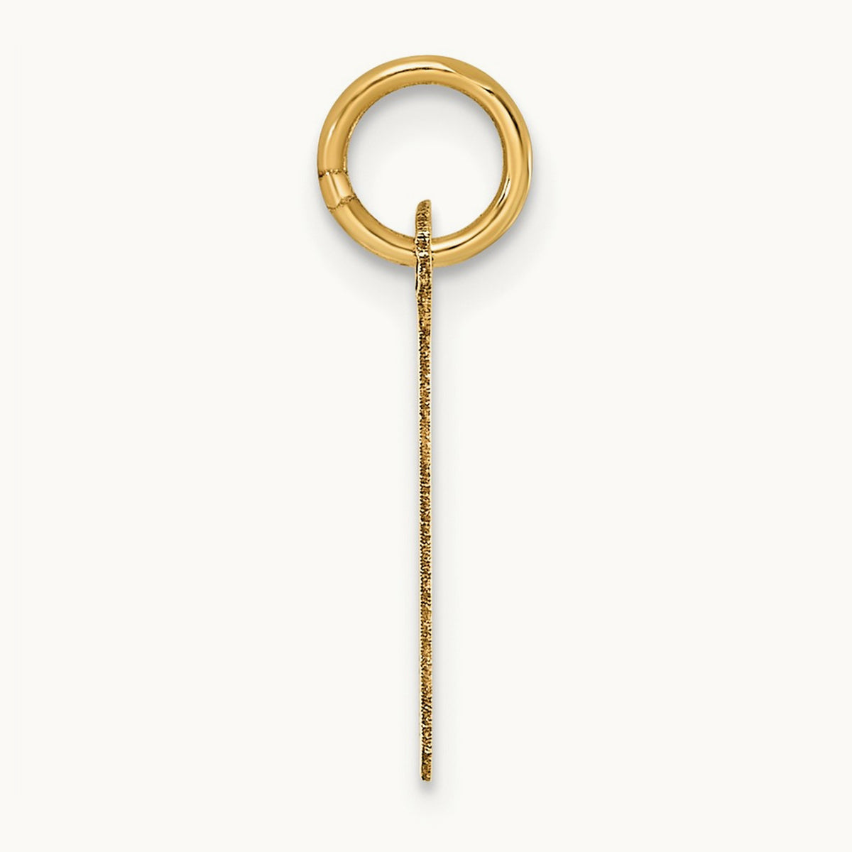 Slanted Block Initial Charm — 14K Yellow Gold, L