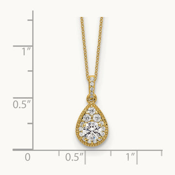 Teardrop Necklace, 0.50 ct tw Lab-Grown Diamond — 14K Yellow Gold