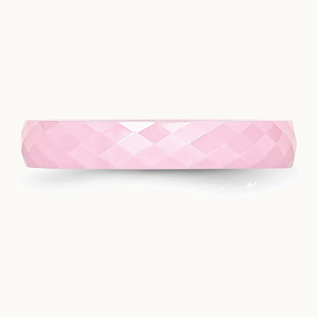 Chisel Ceramic Pink 4mm Faceted Polished Band