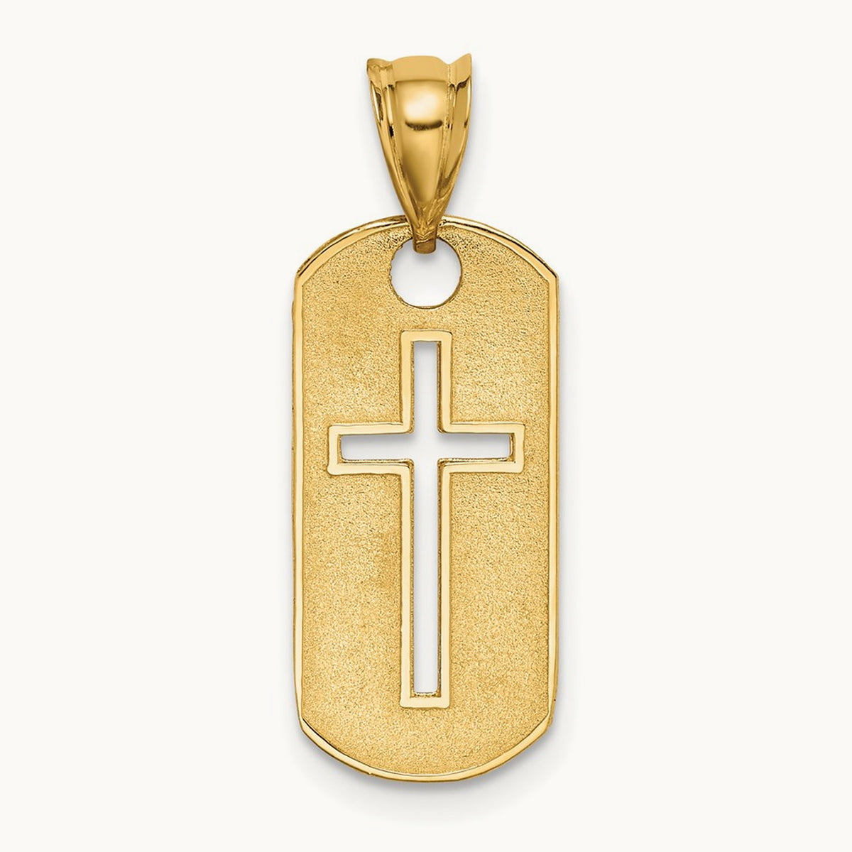 Polished Cross Cut-out Pendant, 14K