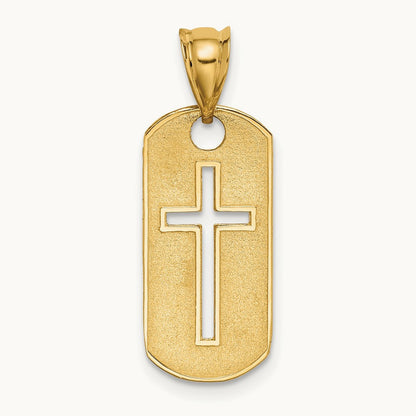 Polished Cross Cut-out Pendant, 14K