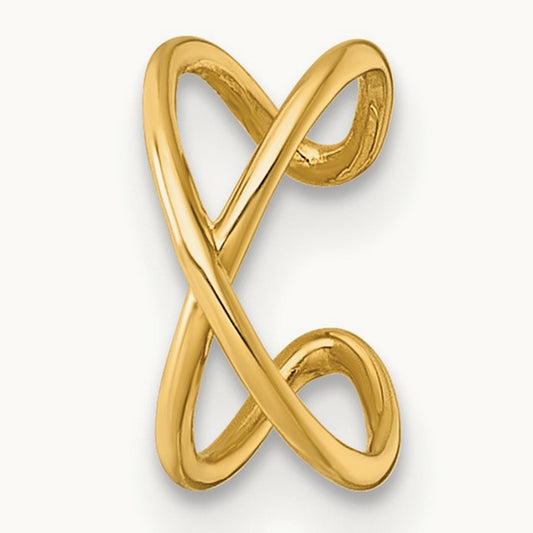 Polished Criss Cross Single Ear Cuff, 14K