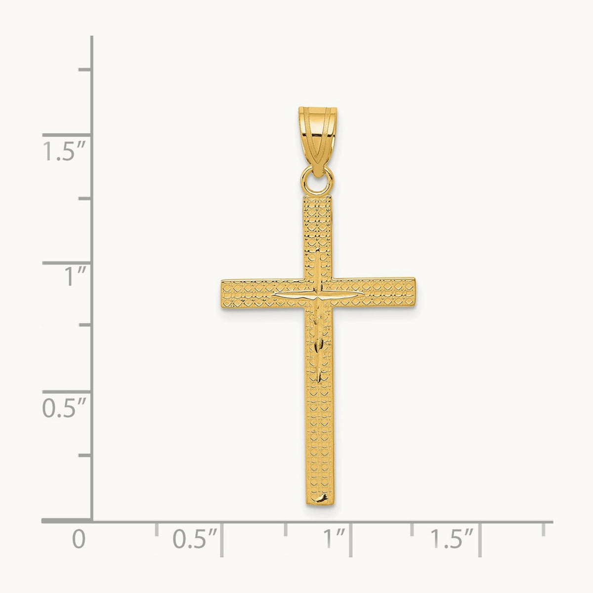 Diamond-cut Latin Cross Pendant — 41mm