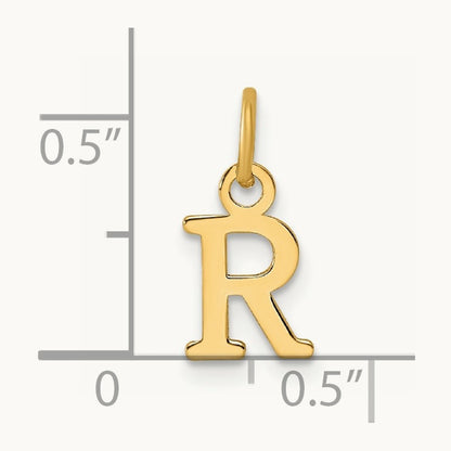 Cutout Letter R Initial Pendant, 14K Yellow Gold