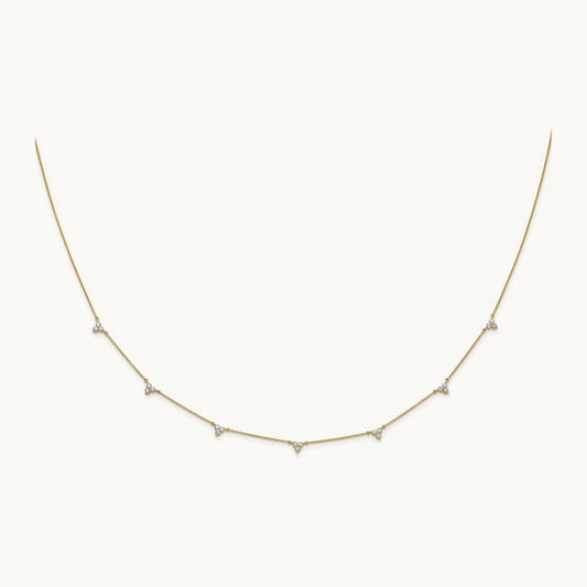 Diamond Multi Station 18 inch Necklace, 14K