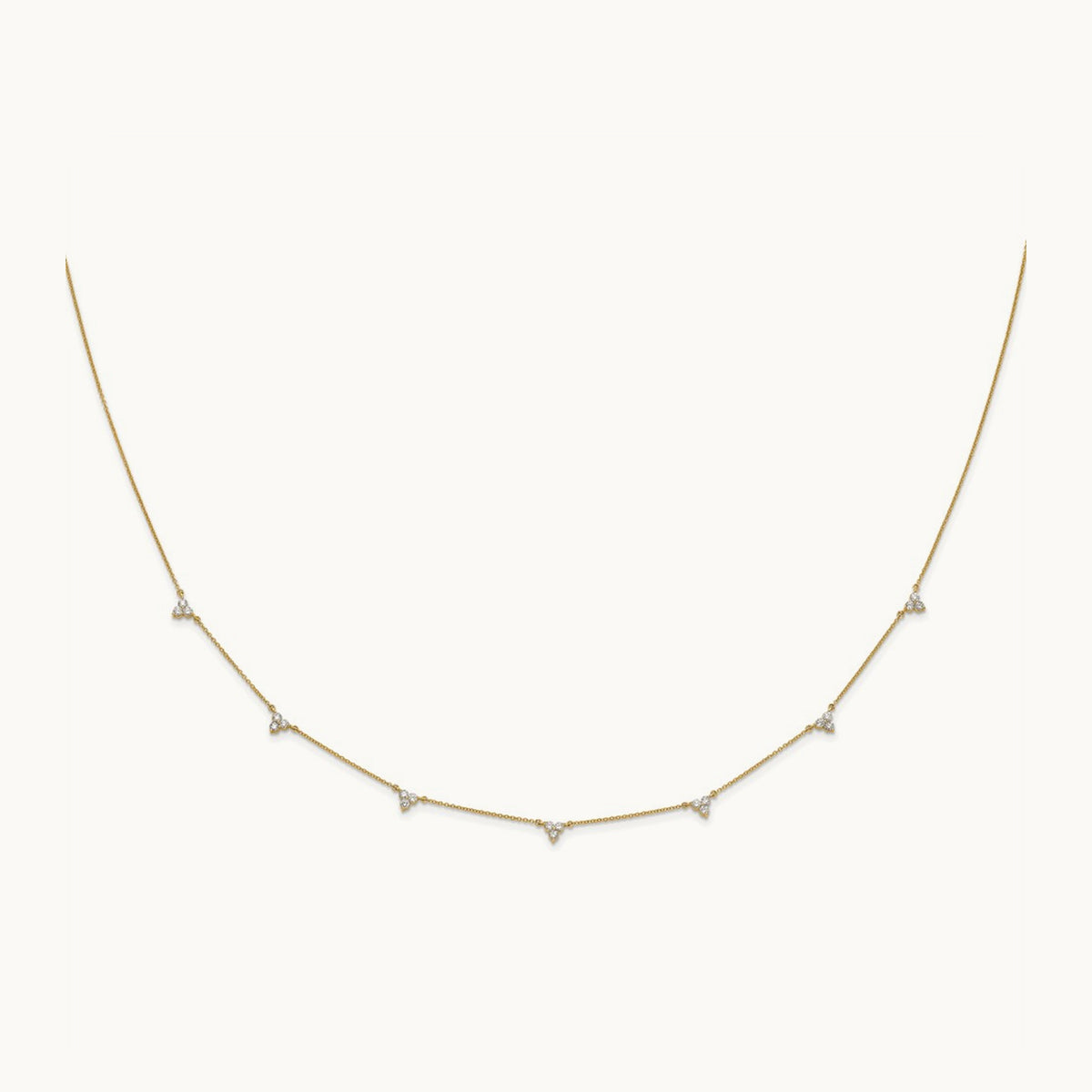 Diamond Multi Station 16 inch Necklace, 14K