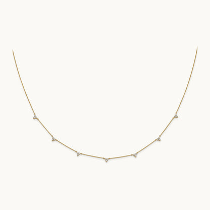 Diamond Multi Station 16 inch Necklace, 14K