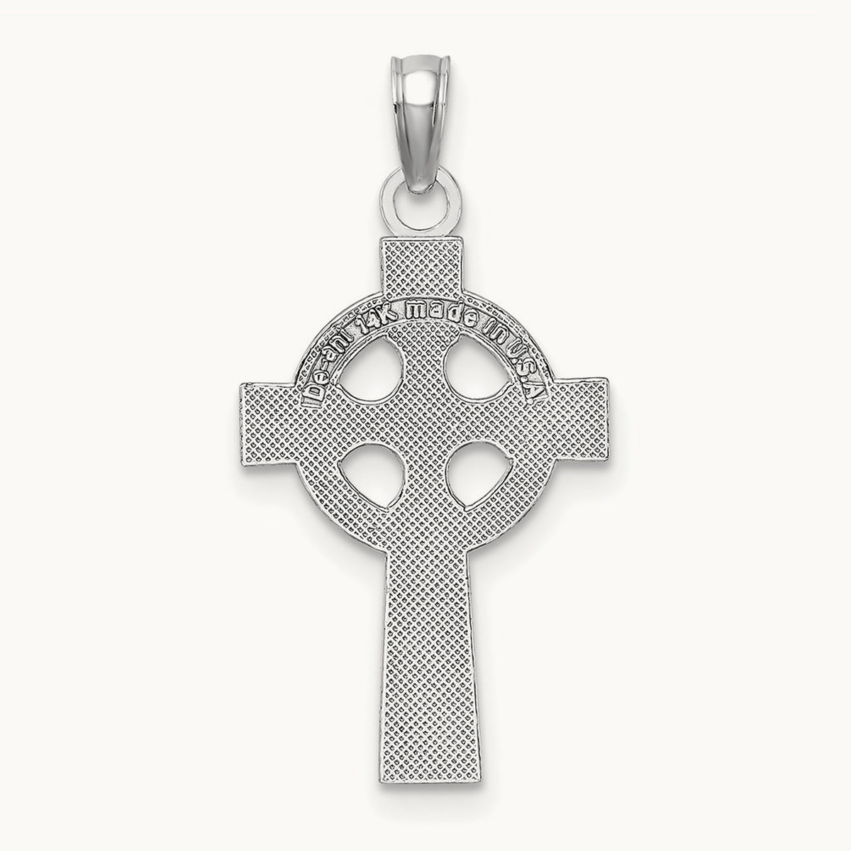 Celtic Cross Pendant — 14K White Gold