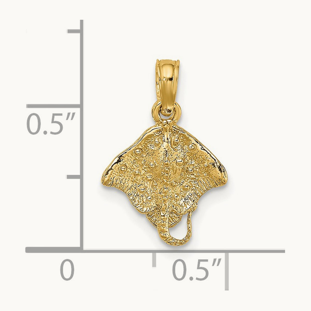 Stingray Charm, 14K