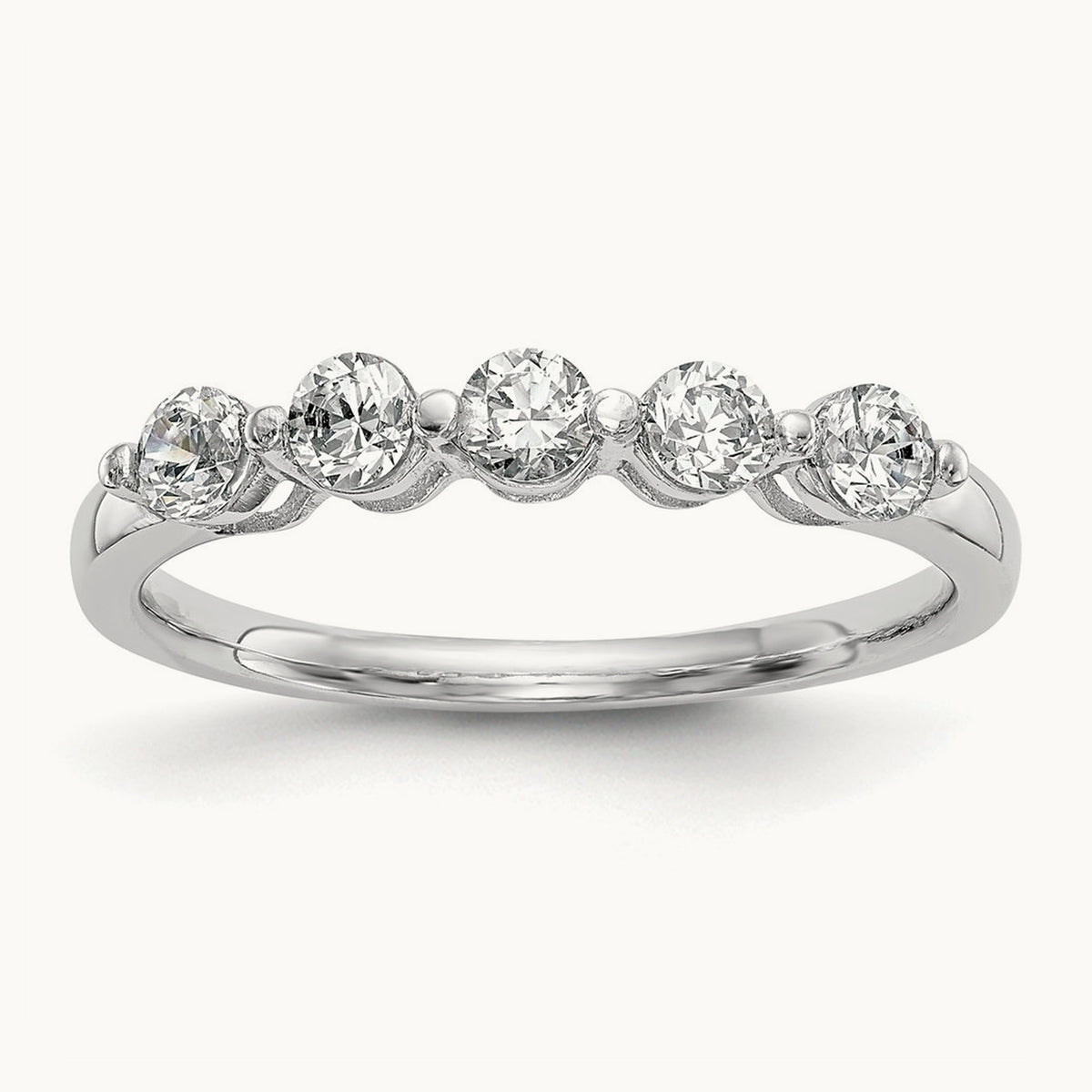 5-Stone Diamond Band, 14K White Gold
