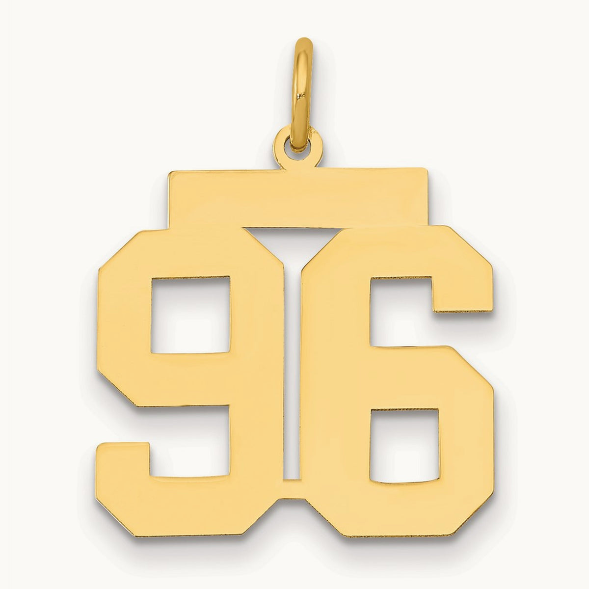 Medium Polished Number 96 Charm, 14K