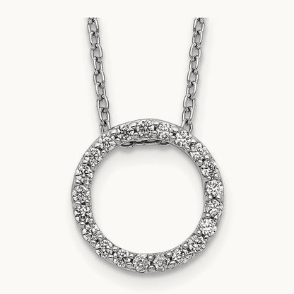 Diamond Circle 18 inch Necklace, 14K White Gold
