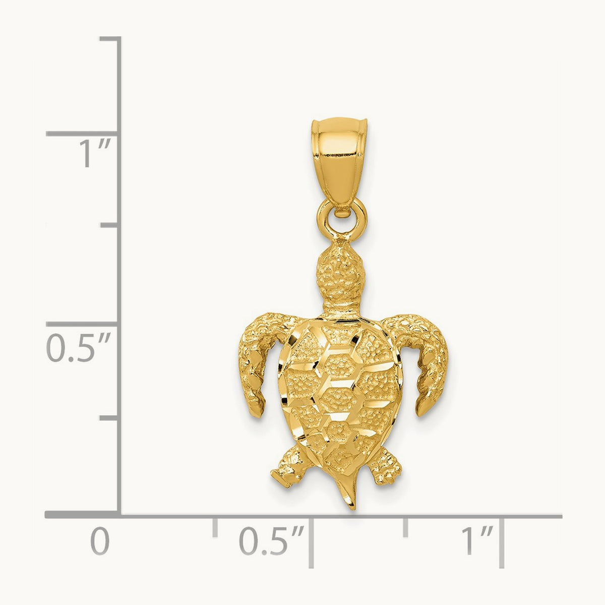 Turtle Pendant, 14K