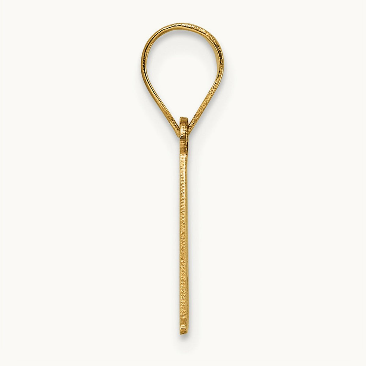 Polished Etched Letter A Initial Pendant, 14K