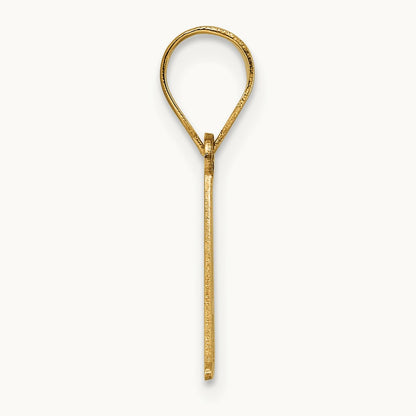 Polished Etched Letter A Initial Pendant, 14K