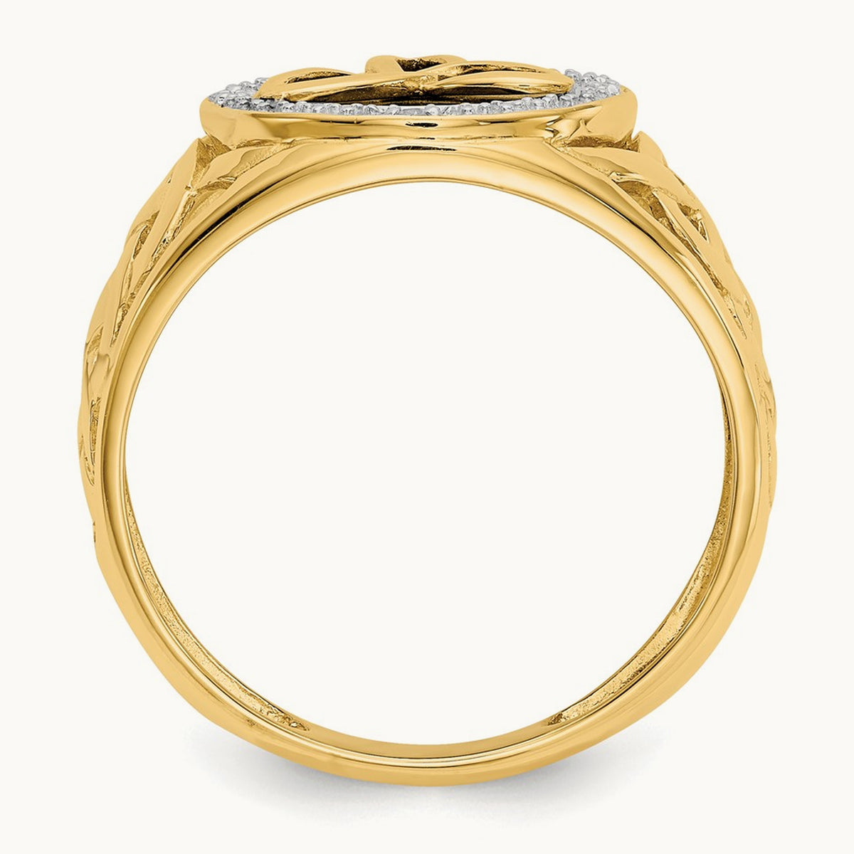 Onyx Diamond Trinity Ring, 14K with Rhodium